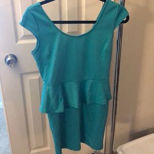 Teal peplum dress